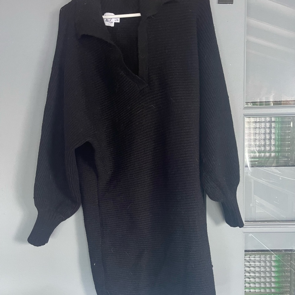 🖤🔮Black Sweater Dress Mini Princess Polly - Picture 3 of 5